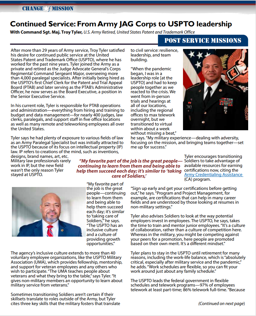 UMA member featured in Army newsletter